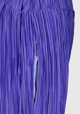 Elastic-Waist Plisse Pants in Purple