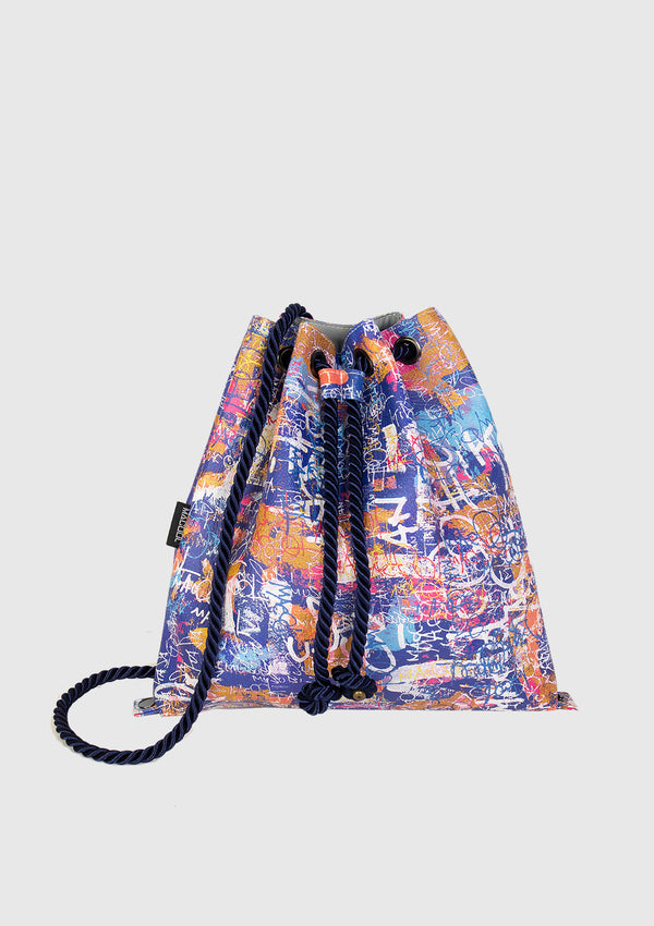 DAI Leatherette 2-Way Bag in Navy Multi