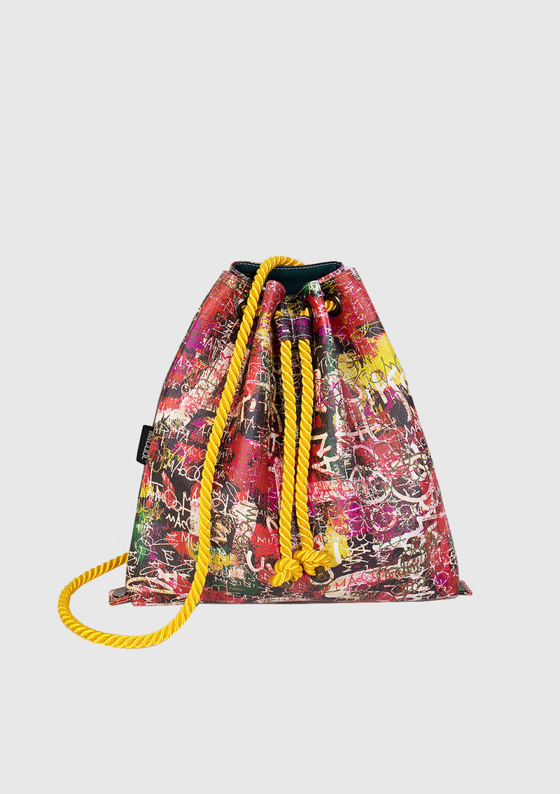 DAI Leatherette 2-Way Bag in Yellow Multi
