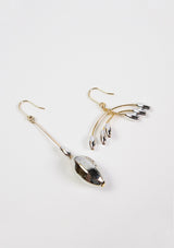 YAJIROBEE Asymmetric Arch & Ellipse Mobile Earrings in Gold