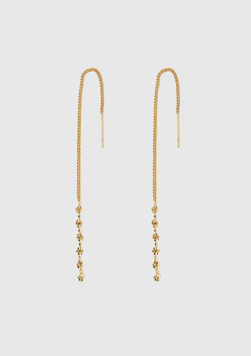 Beaded Strand Earrings in Gold