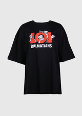 DISNEY 101 DALMATIANS Embroidered Logo Tee in Black