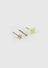 Flower x Food Charms Earrings in Green