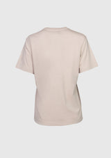 DIDN'T I Short Sleeve Embroidered Slogan Tee in Beige Other - LUMINE SINGAPORE