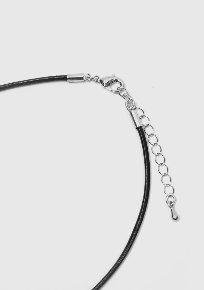 Double Ring Pendant Choker in Silver