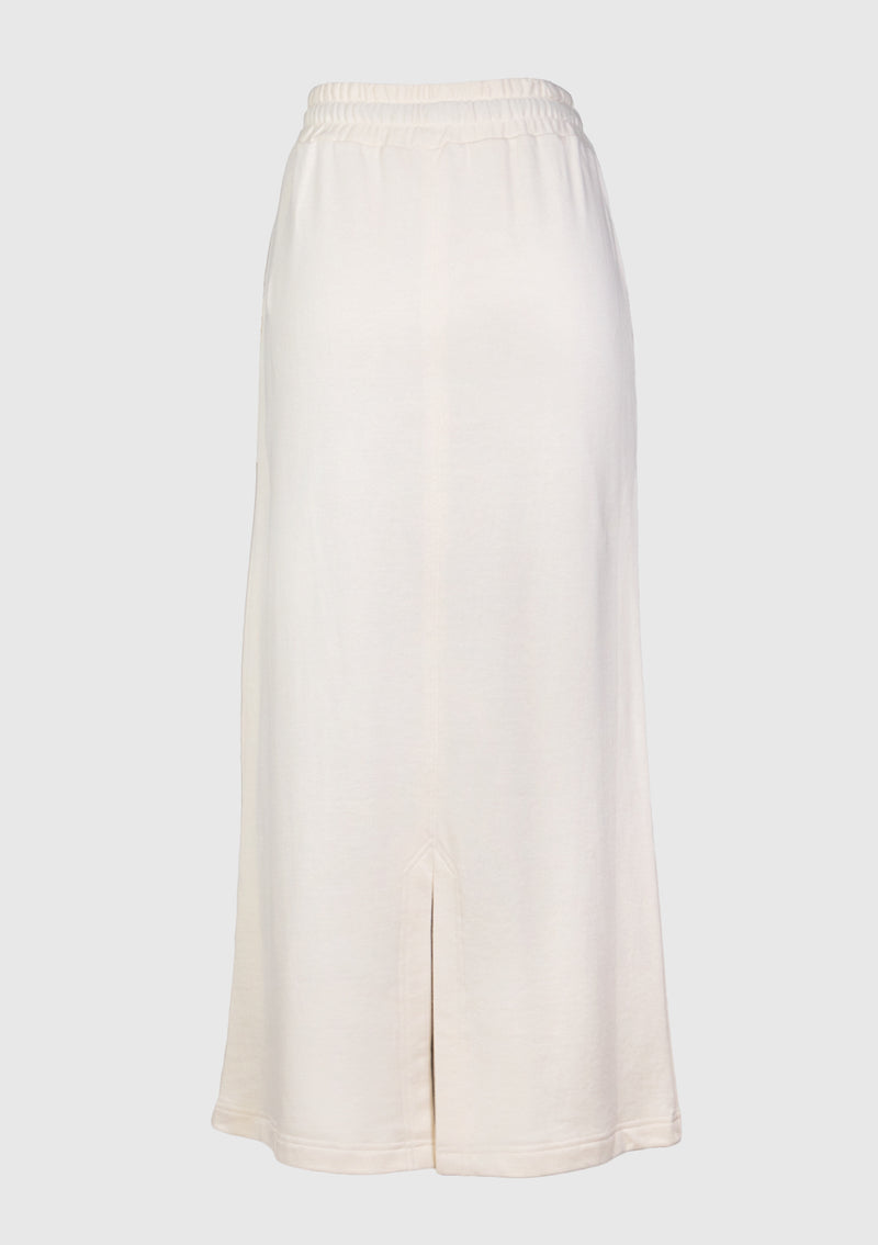 Cotton Back-Slit I-line Skirt in White
