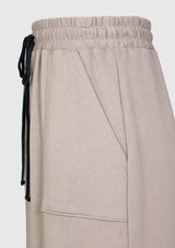 Cotton Back-Slit I-line Skirt in Grey