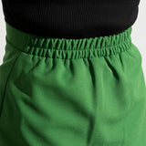 Georgette Side Slit I-Line Skirt in Green