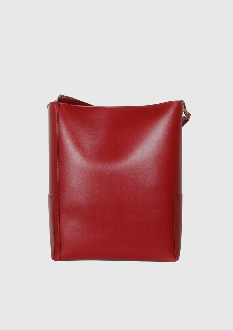 Red leather clearance bucket bag