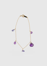Semi-Precious Stone Charm Bracelet in Purple