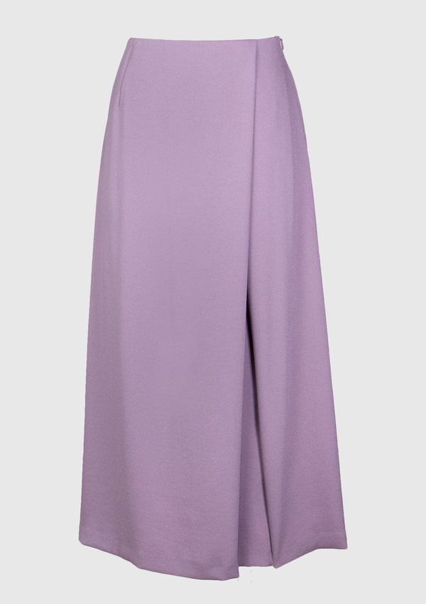 Georgette A-Line Midi Skirt in Light Purple