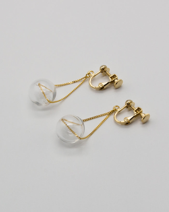 BUBBLE Clip-On Earrings in Gold