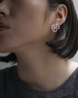 CAMELLIA Clear Earrings in Gold