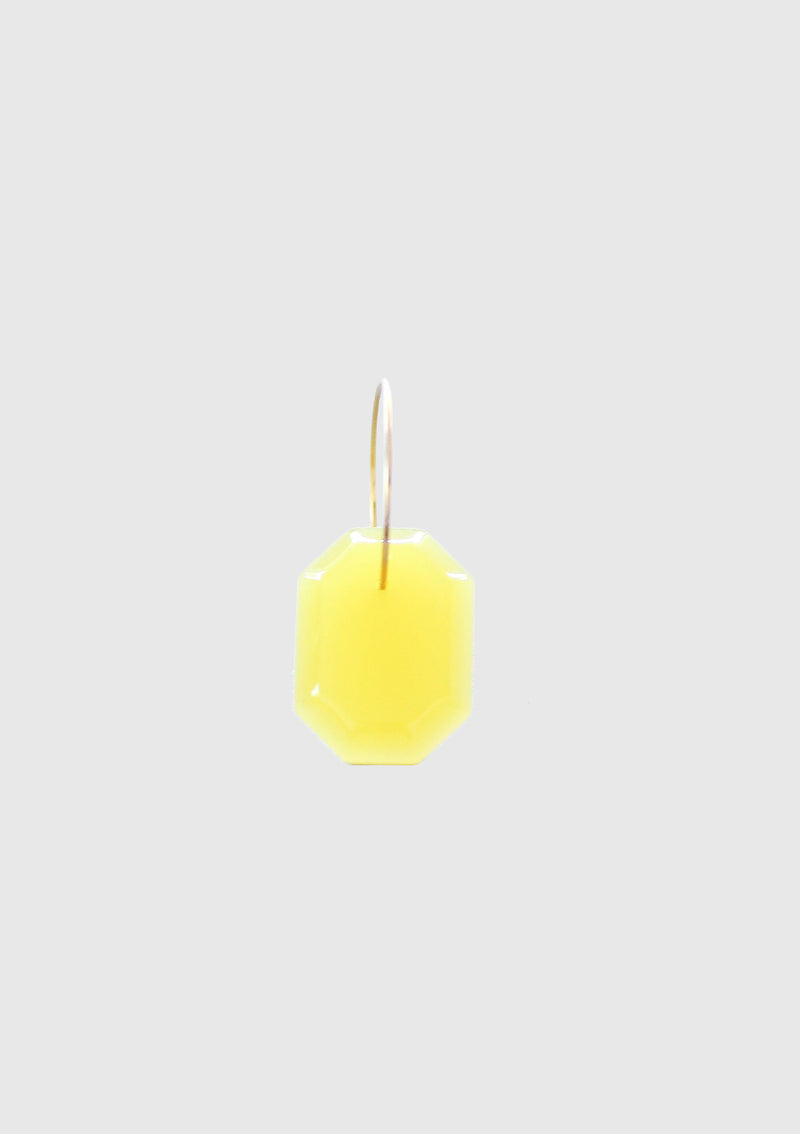 Gem Motif Hoop Earring (Single) in Yellow