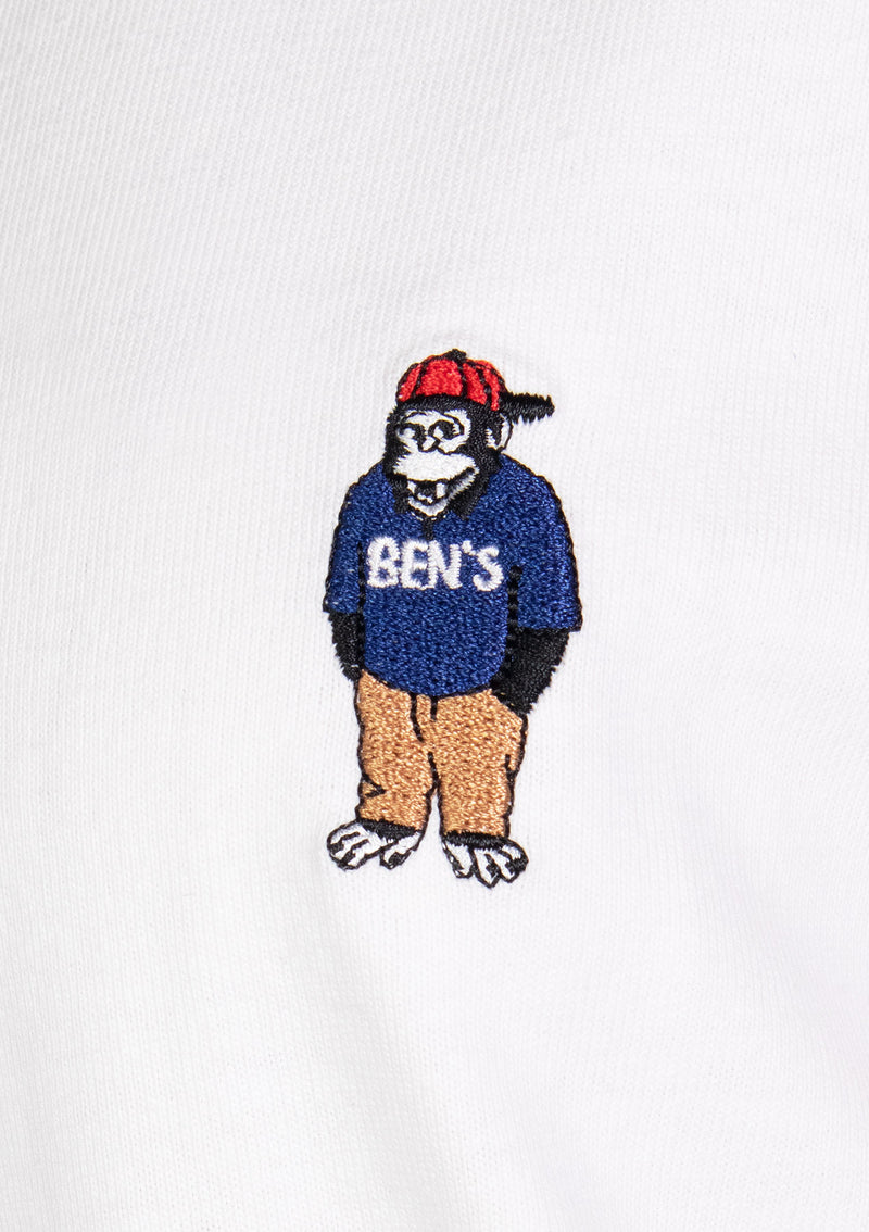 BEN DAVIS Oversized Tee with Embroidered Logo in White
