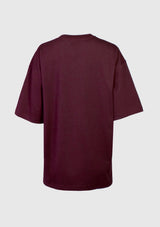 BEN DAVIS Oversized Tee with Embroidered Logo in Wine