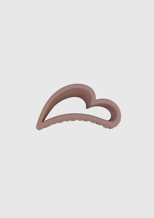 Heart-Shape Matte Hair Claw in Pink