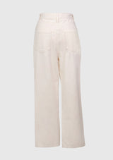 High-Waisted Straight-Leg Jeans in White