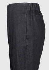 Slim-Cut Jeans with Hem Slit in Black