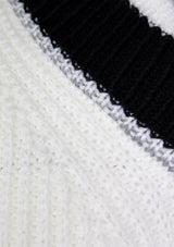 V-Neck Ribbed Knit Vest in White - LUMINE SINGAPORE