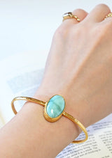 Larimar Single Stone Bracelet in Light Blue