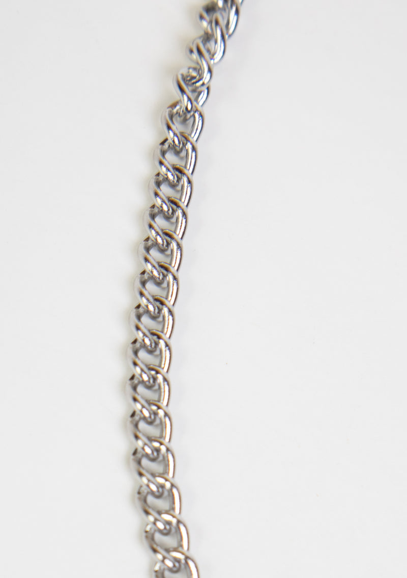 Large Curb Chain Necklace in Silver