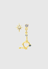 LIBRA Constellation Asymmetric Earrings in Gold