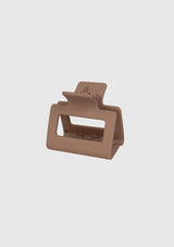 Resin Cut-Out Rectangular Hair Claw in Beige