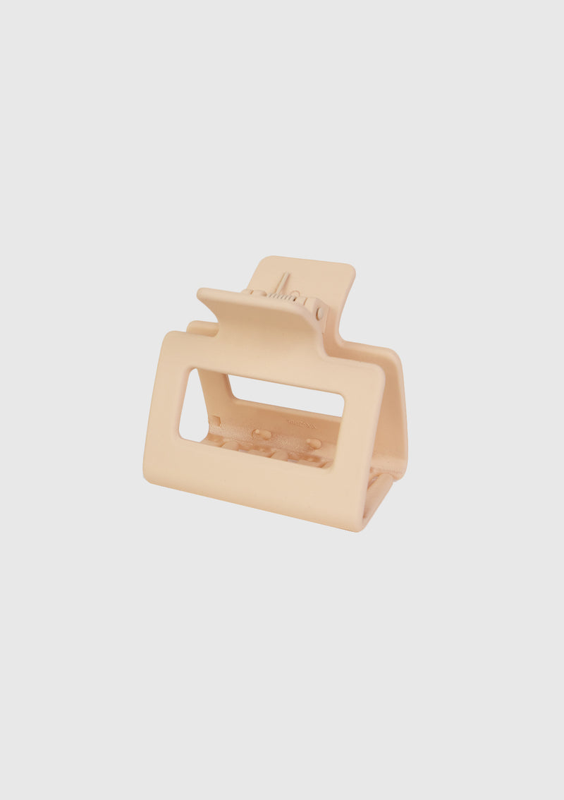 Resin Cut-Out Rectangular Hair Claw in Ivory