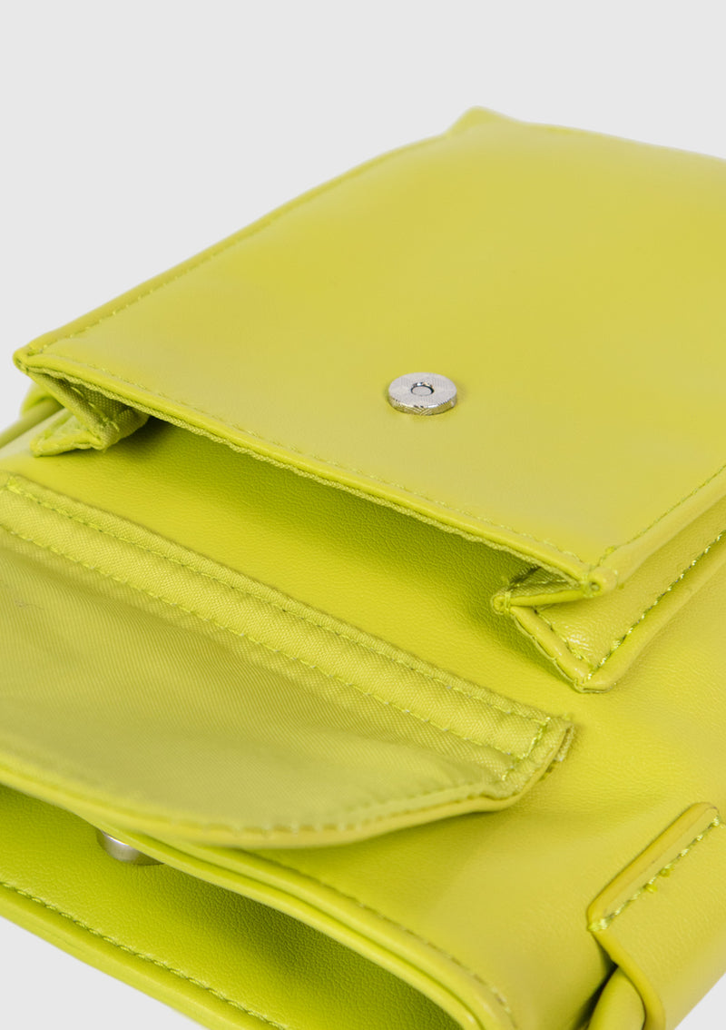 Faux Leather Multi Mini Sling Pouch in Yellow
