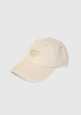 NYC 6-Panel Embroidered Logo Cap in Off White