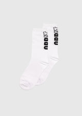 ORBIT Logo Crew Socks in White
