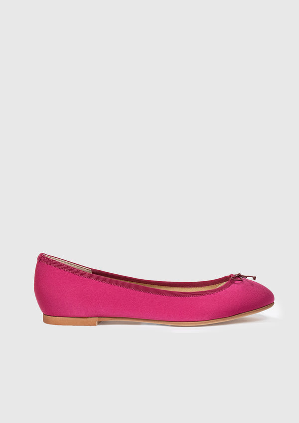 Ballerina Pumps with Bow in Fuchsia Pink - LUMINE SINGAPORE