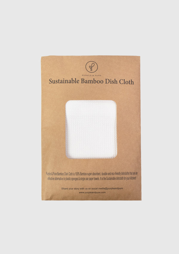 Bamboo Dish Cloths 2pc Pack in White