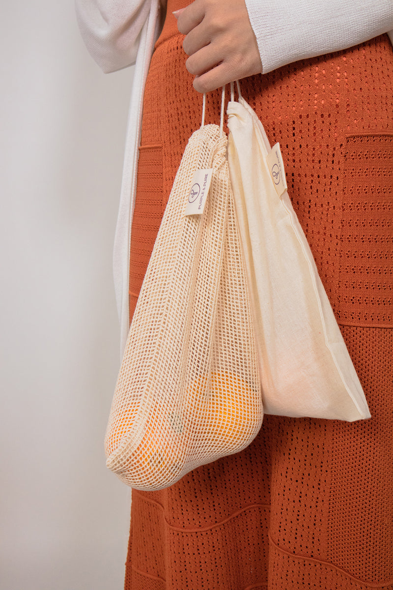Mesh Produce Bags 2pc Pack in Off White
