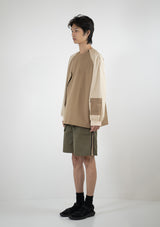 Pocket Tonal Pullover in Brown