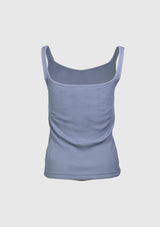 Padded Ribbed Knit Camisole in Blue - LUMINE SINGAPORE