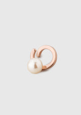Pearl Twisted Ear Cuff in Pink Gold