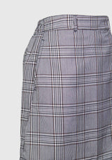 Plaid Single-Pleat Mini Skirt in Black Check