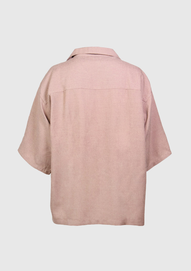 Boxy Workman Shirt with Flap Pockets in Pink
