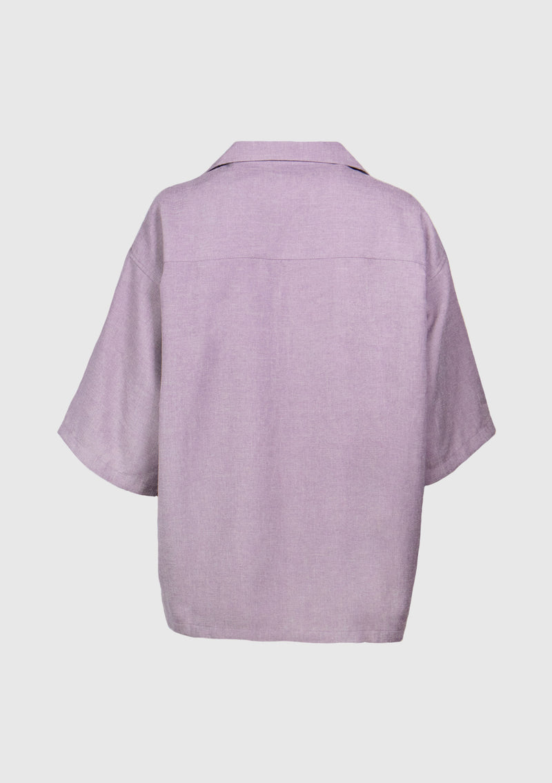 Boxy Workman Shirt with Flap Pockets in Light Purple