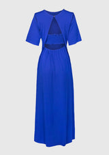 Removable Sleeve Backopen Dress in Blue