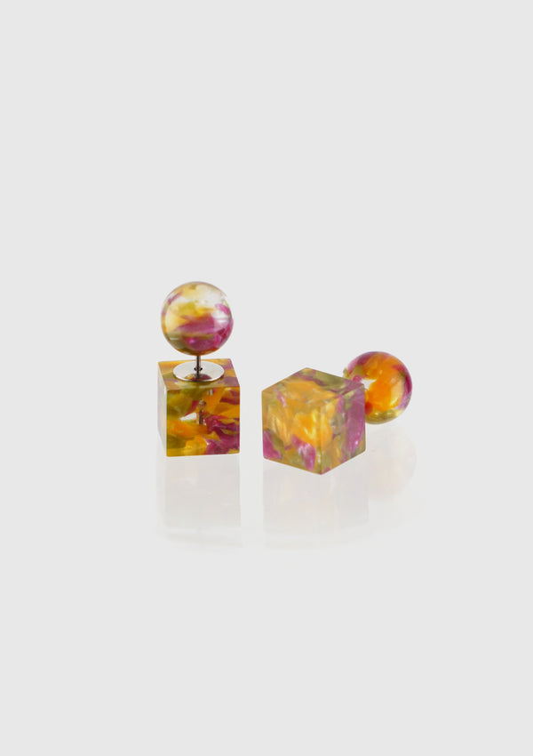 Ball x Cube Reversible Earrings in Flower Yellow