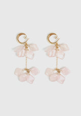 Sakura Small Petals Tier Cluster Clip-On Earrings in Pink