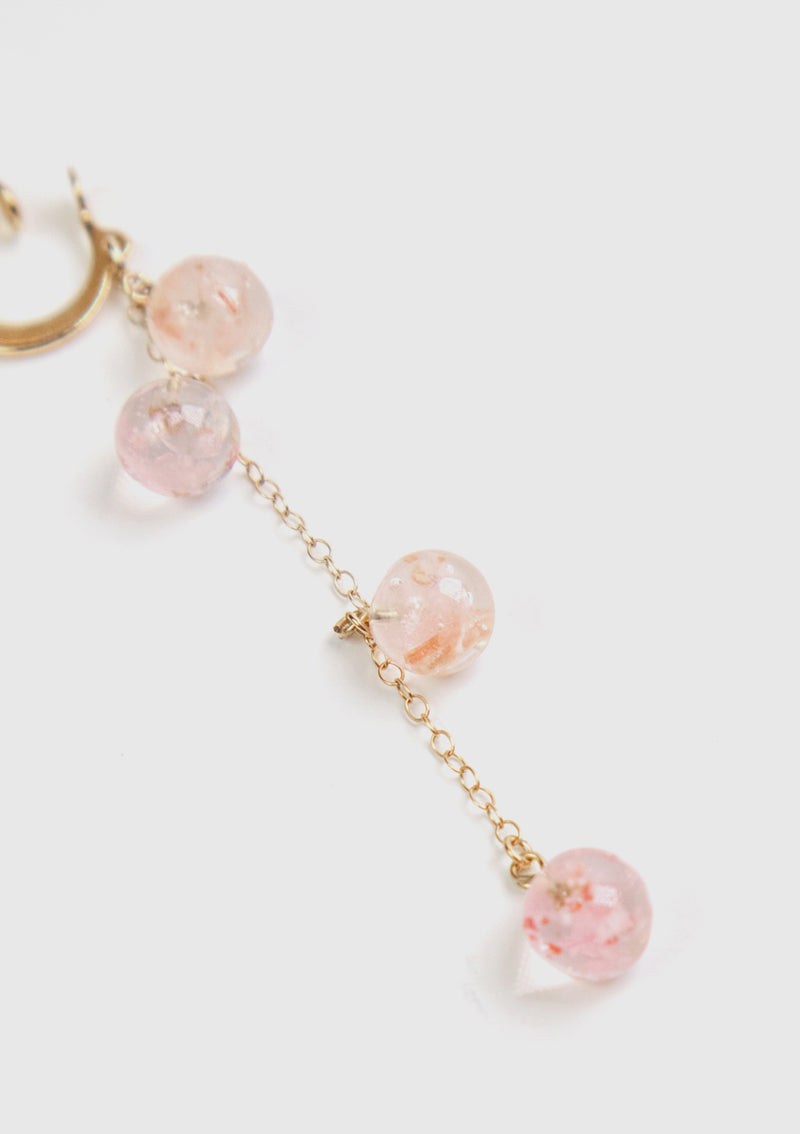 Sakura Bubble Dangling Clip-On Earrings in Pink