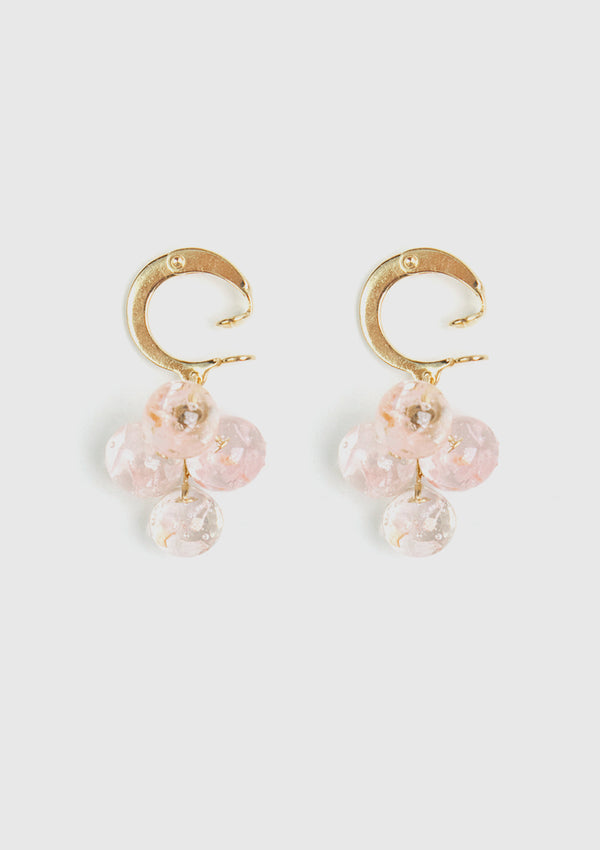 Sakura Bubble Cluster Clip-On Earrings in Pink