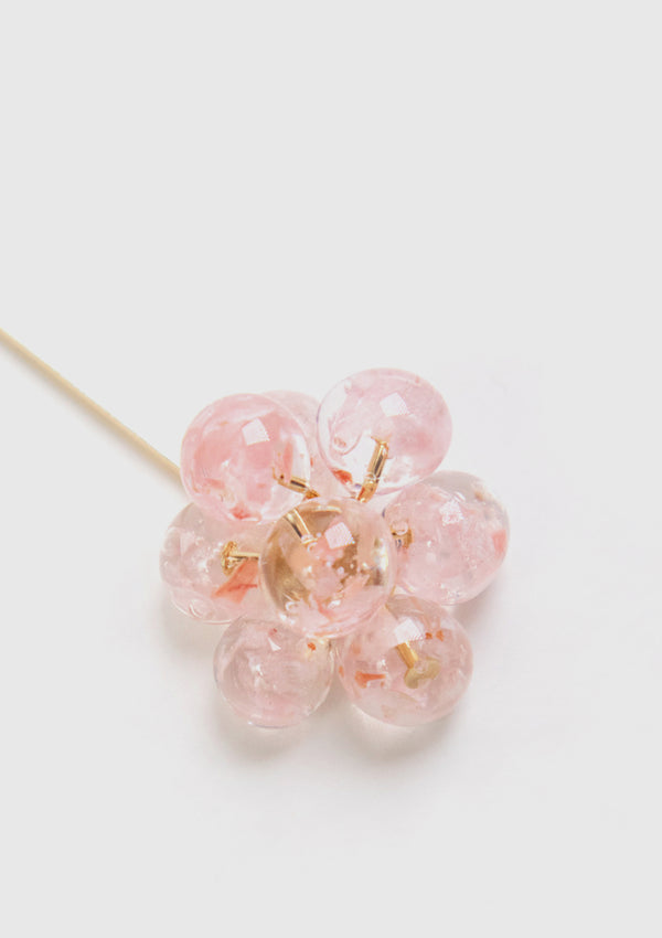 Sakura Bubble Bar Cluster Clip-On Earrings in Pink