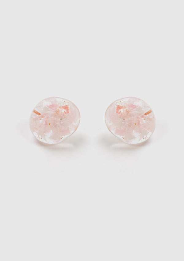 Sakura Stone Clip-On Earrings in Pink