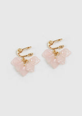 Sakura Small Petals Cluster Clip-On Earrings in Pink