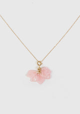 Sakura Small Petals Cluster Necklace (75CM) in Pink